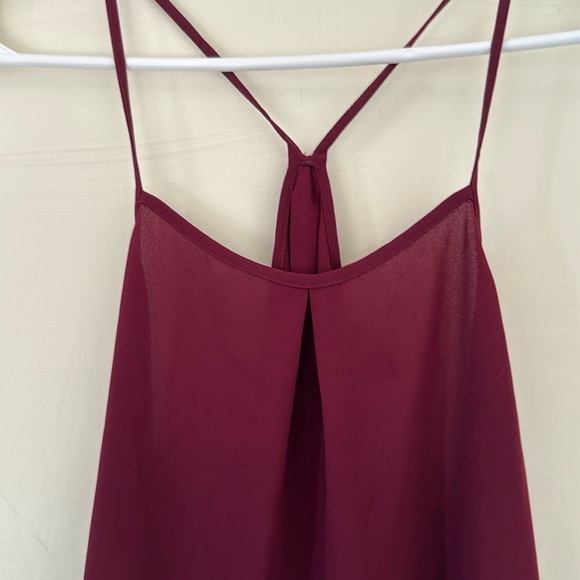 Elegant Burgundy Spaghetti Strap Top - Picture 4 of 6